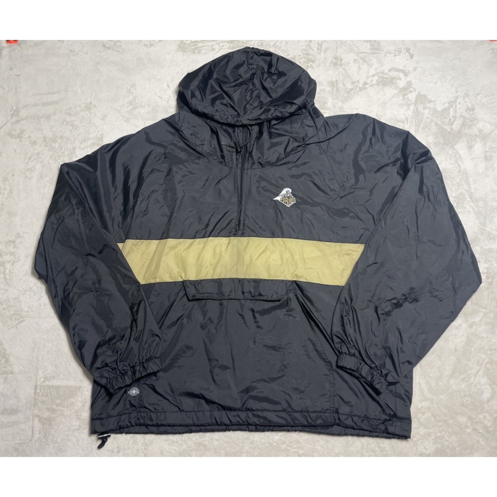 VTG Purdue Jacket Mens Size 2XL Black Insulated Train Logo Windbreaker